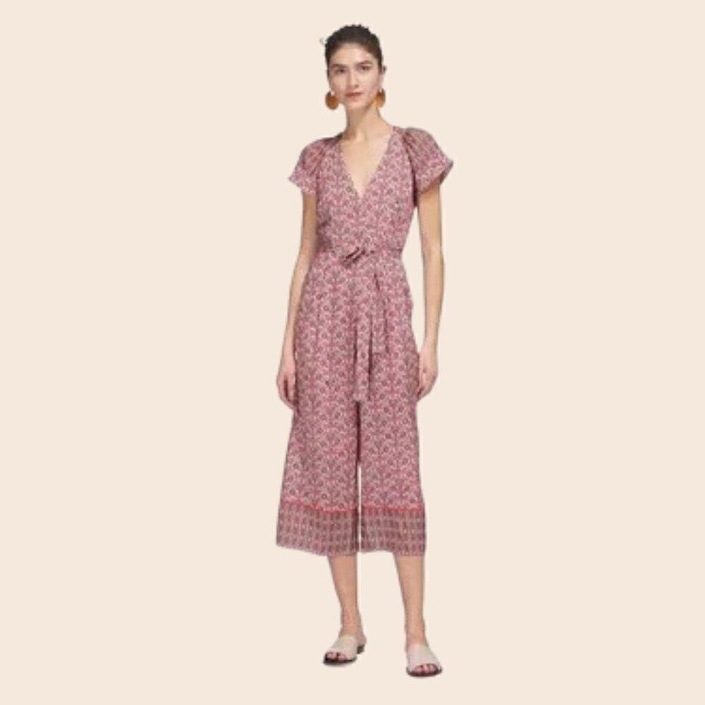 Whistles Alisha Red Floral Jumpsuit Size 12